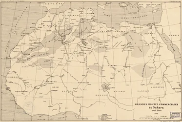 Mappa del 1889 delle rotte commerciali trans-sahariane dell